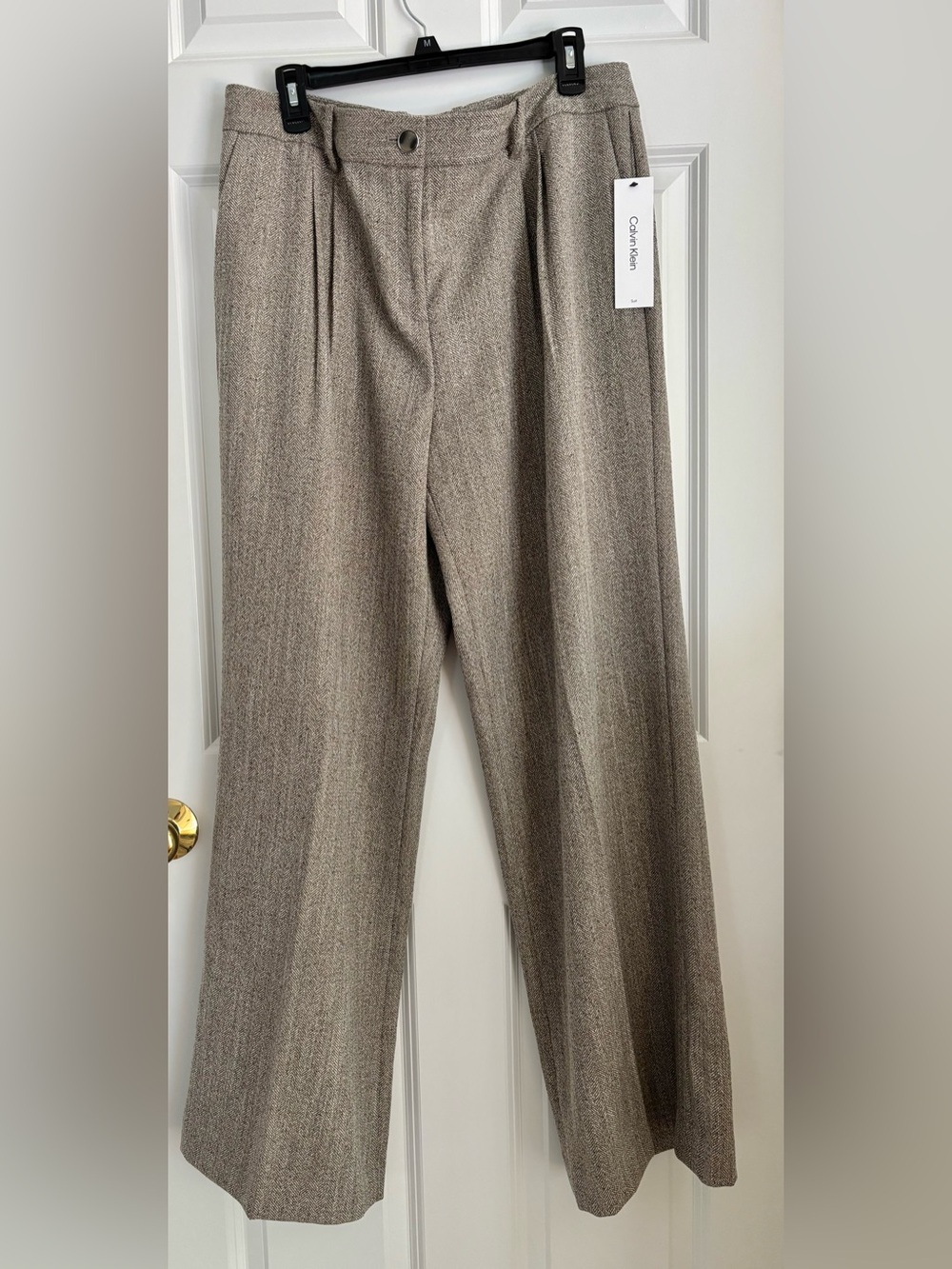 Calvin Klein Women’s Taupe-Brown Dress Trousers Pants size 14